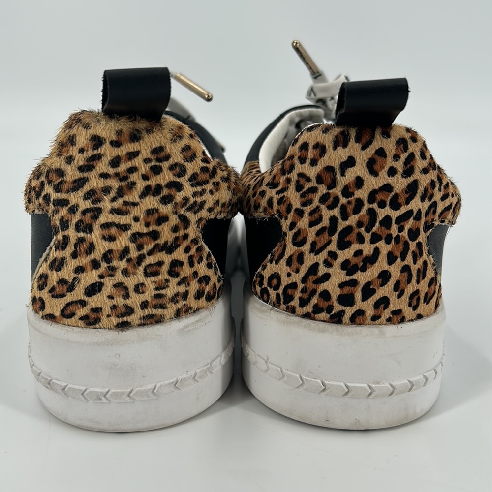 Vintage Havana | Zelda Black, White & Leopard Print Sneakers - Picture 7 of 9